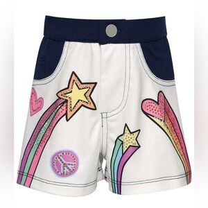 Baby Sara 2 Tone Shooting Star & Heart Print Shorts Size 7 NWT